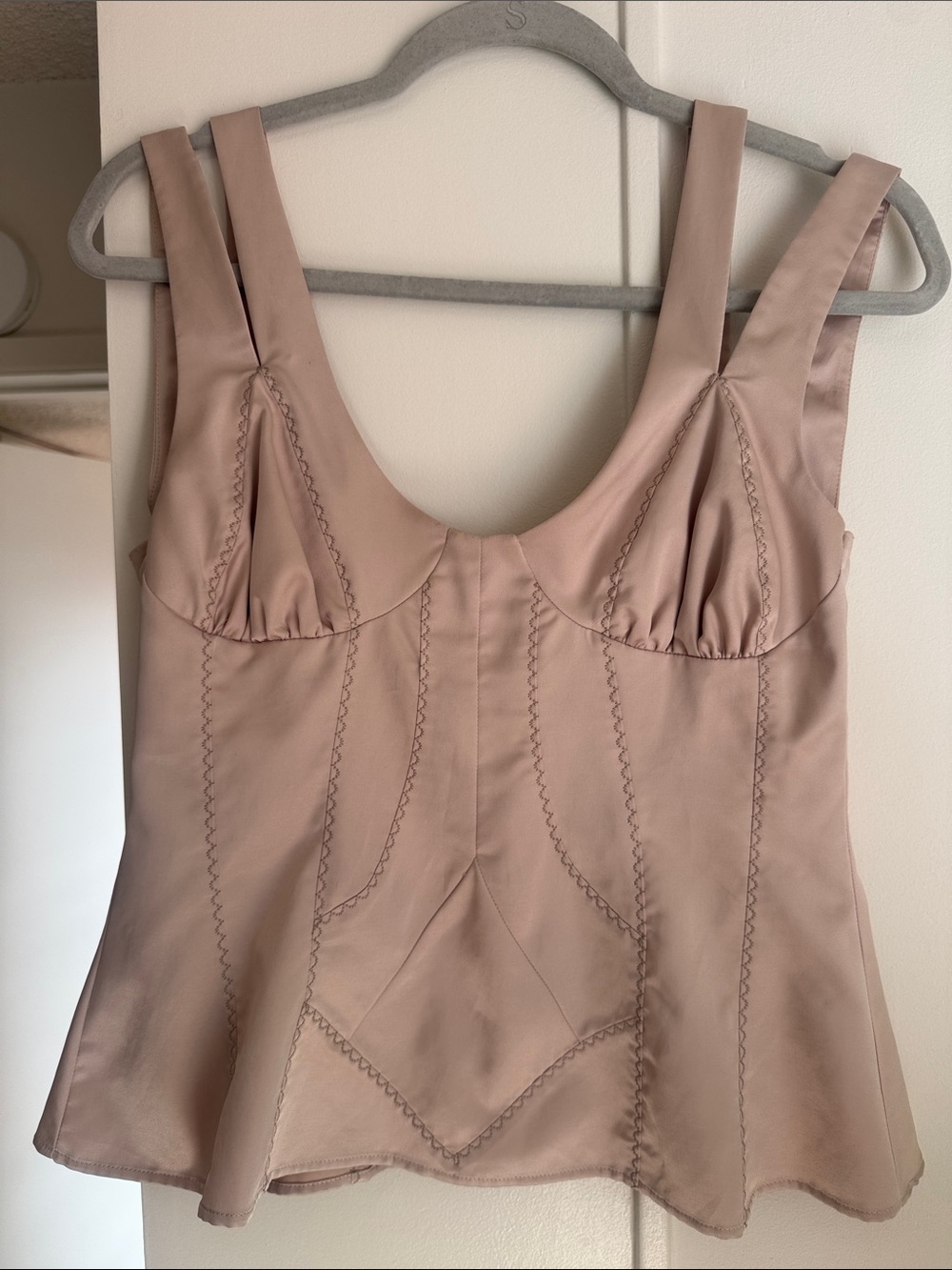 Just cavalli Women's Sculpting Sateen Tank Top in Dusty Mauve